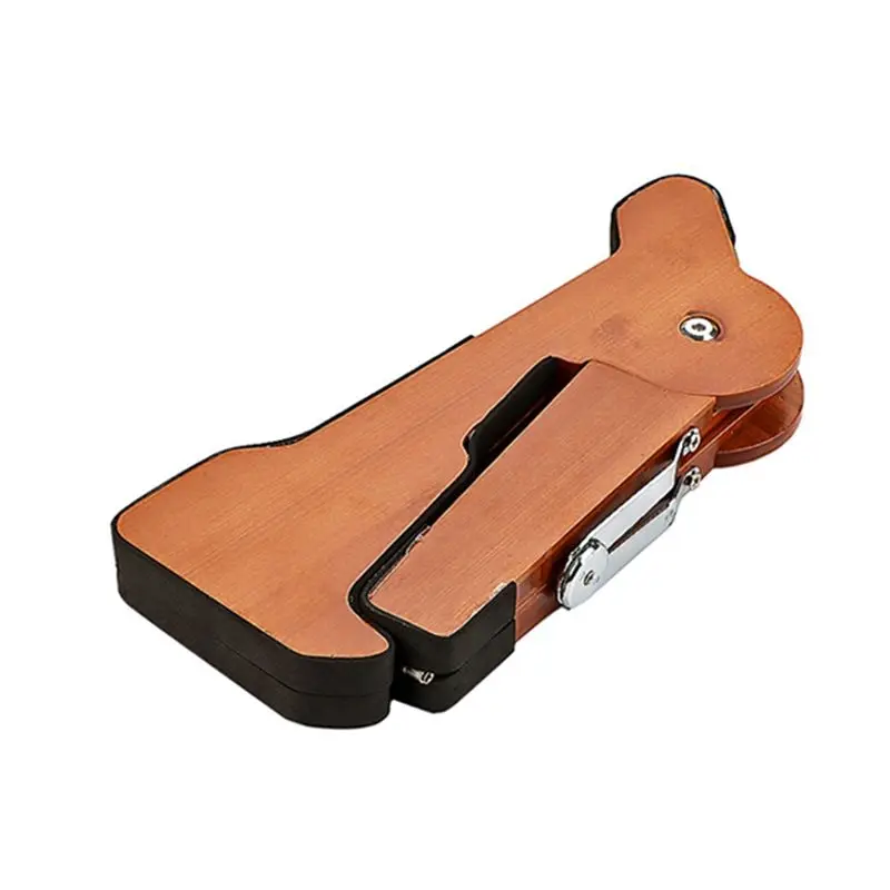 A64T Folding Wooden Guitar Stand Holder, Adjustable, Fit for Electric Acoustic Guitar Ukulele for Bass, Safe & Stable