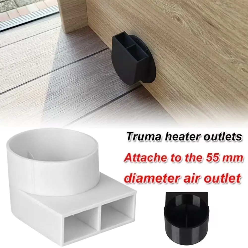 2 PCS Heat-resistant RV Heater Vent Adapter Durable Plastic Car Heater Air Vents Guide Attachment Part Black White