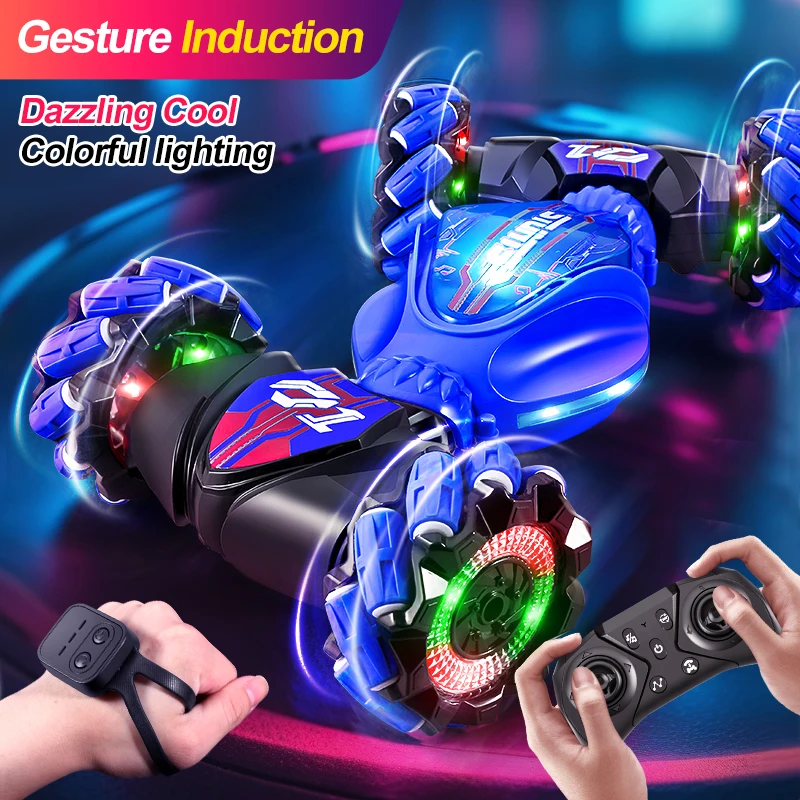 

Twisted drifting stunt car with lights, sound effects, remote control and gesture sensing remote control, Christmas gift