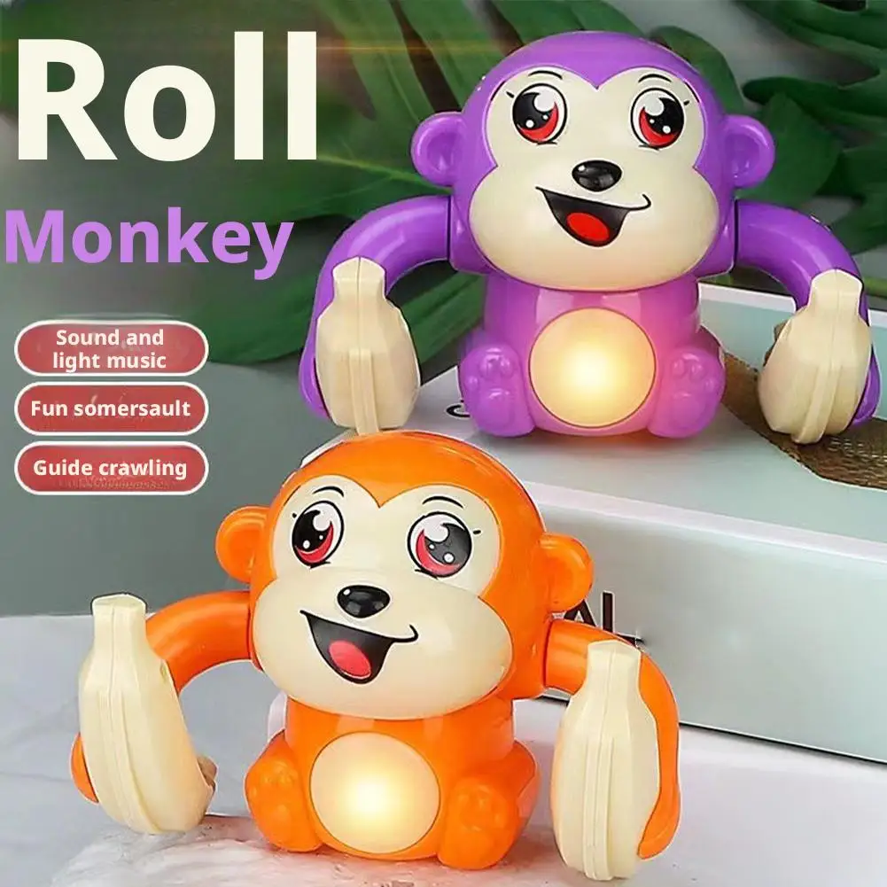 

1 baby toy electric rolling monkey light music puzzle sound prompt monkey children's toy gift preschool education toy