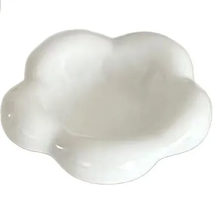 

CX 2PCS cute white chubby ceramic plate creative high value simple household dipping plate