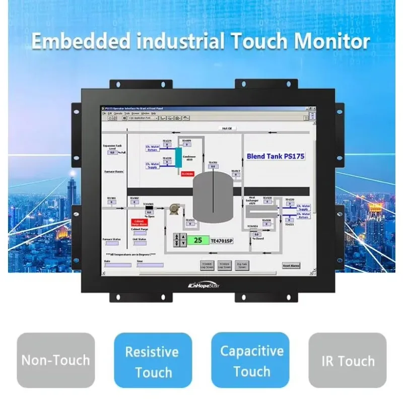 Open Frame Industrial Touch Screen Display  10.1/10.4/12.1/13.3 Inch Capacitive/Resistive USB & DVI Interface