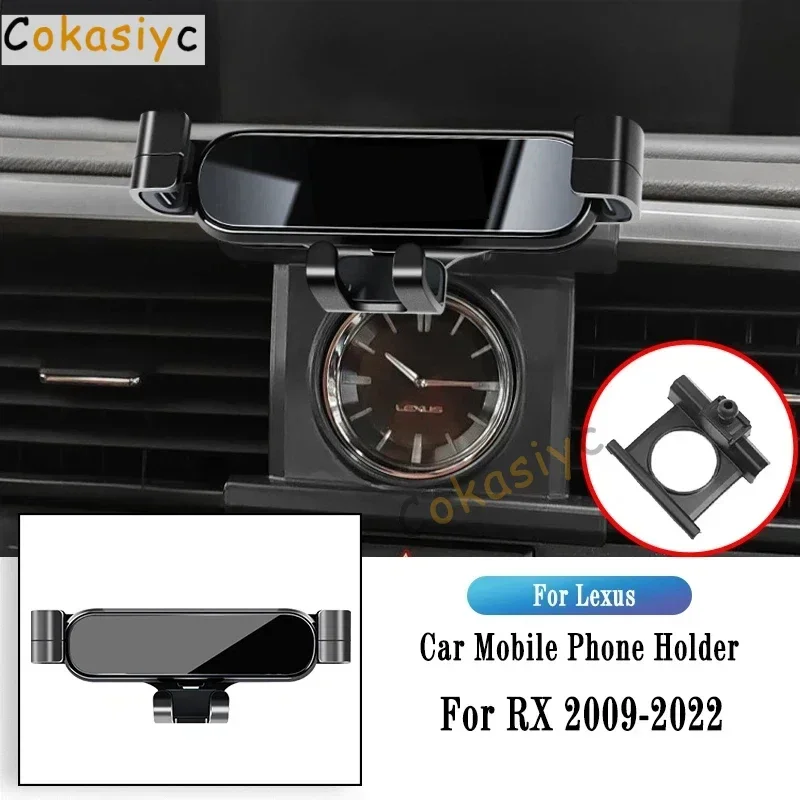Car Phone Holder For Lexus RX300 RX350 RX450H 2009-2022 Gravity Navigation Bracket GPS Stand Air Outlet Clip Rotatable Support