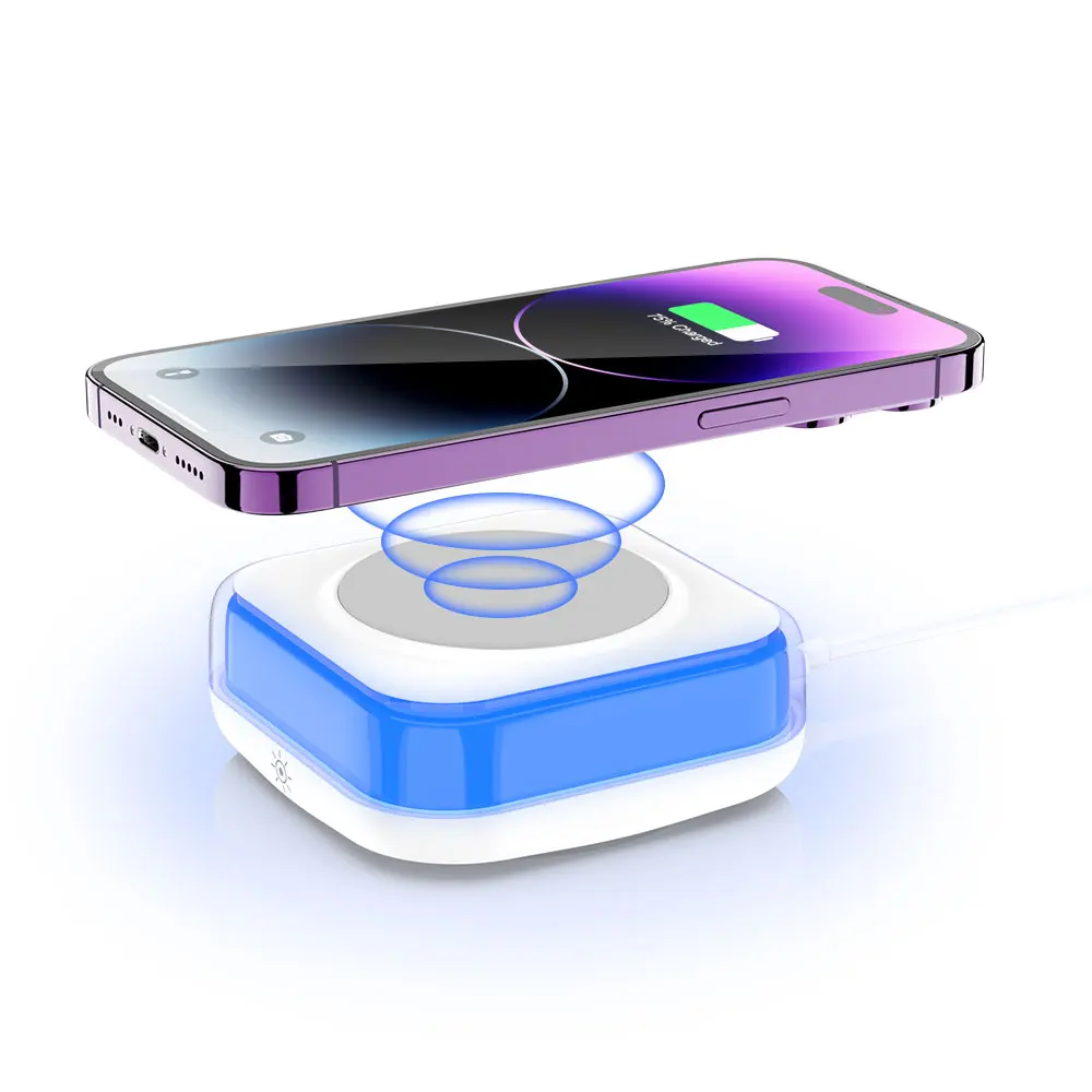 

T22 Non-magnetic Qi Enable for iPhone Samsung Android Type C Port Desktop Mini Led Light Wireless Charger