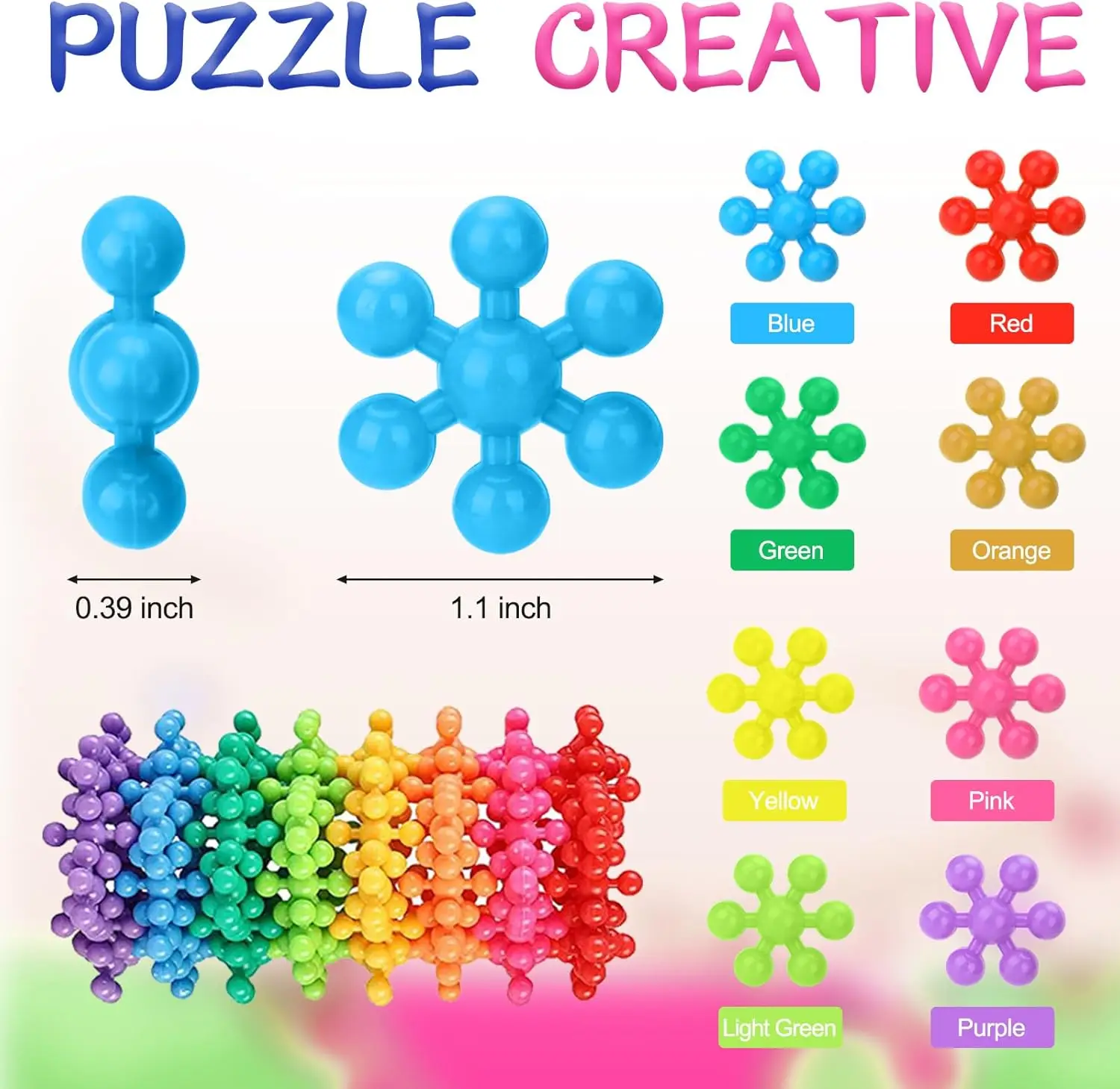 Blocs de construction pour enfants, jouets STEM, jouets de construction éducatifs, ensembles de disques, blocs de construction en plastique solide imbriqués pour enfants d'âge préscolaire