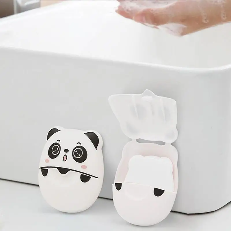 Portable Soap Sheets For Climbing Panda Portable Soap Flakes Disposable Mini Soap Sheets Hand Washing Bath Travel Soap Paper