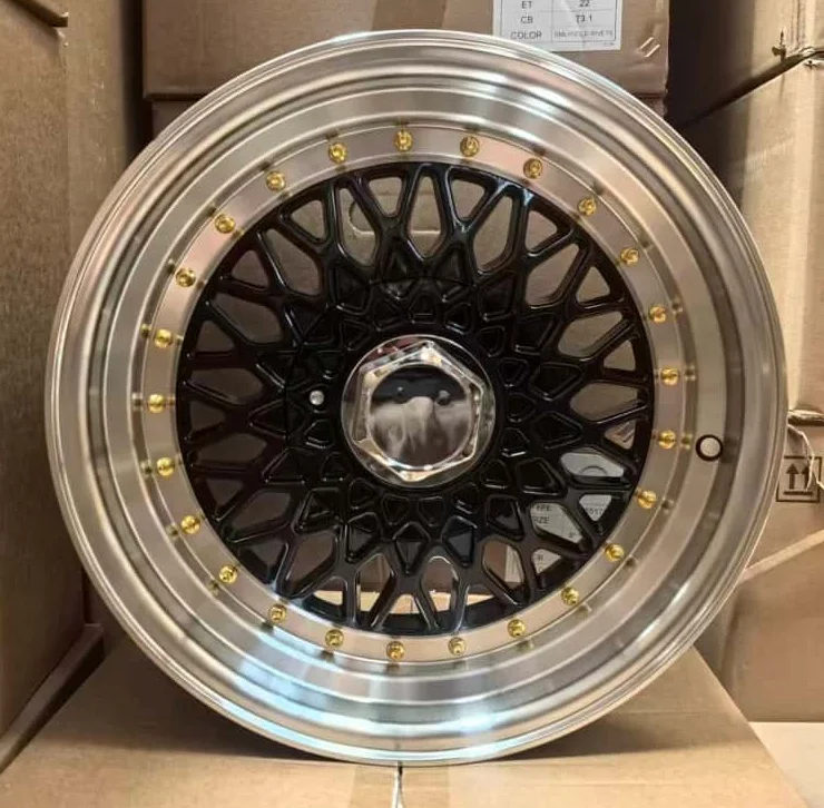 15 Inch OEM Sport Alloy Wheels Blade Multi Split Spoke Black Silver For 4x100 Hatchback Sedan Car Rims