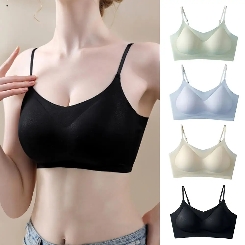 

Ultra-Thin Breathable Ice Silk Bra Soft Underwear Women Summer Seamless Lingerie Gathering No Steel Bra Air Cooling Brassiere