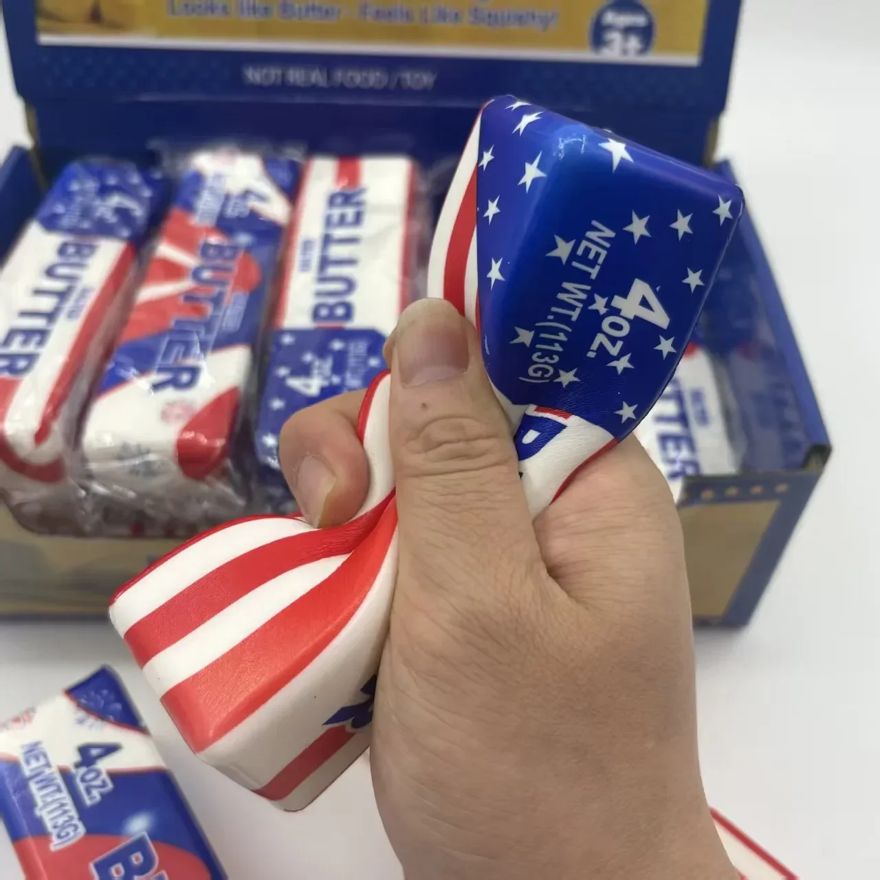 American Style PU Butter Stick Slow Rising Squishy Toy, Wet Rebound Moist Soft Feel, Stress Relief blind box Fidget party gifts view 2