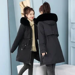 Women Parka Fashion Long Coat Wool Liner Hooded Parkas 2023 New Winter Jacket Slim with Fur Collar Warm Snow Wear Padded Clothes