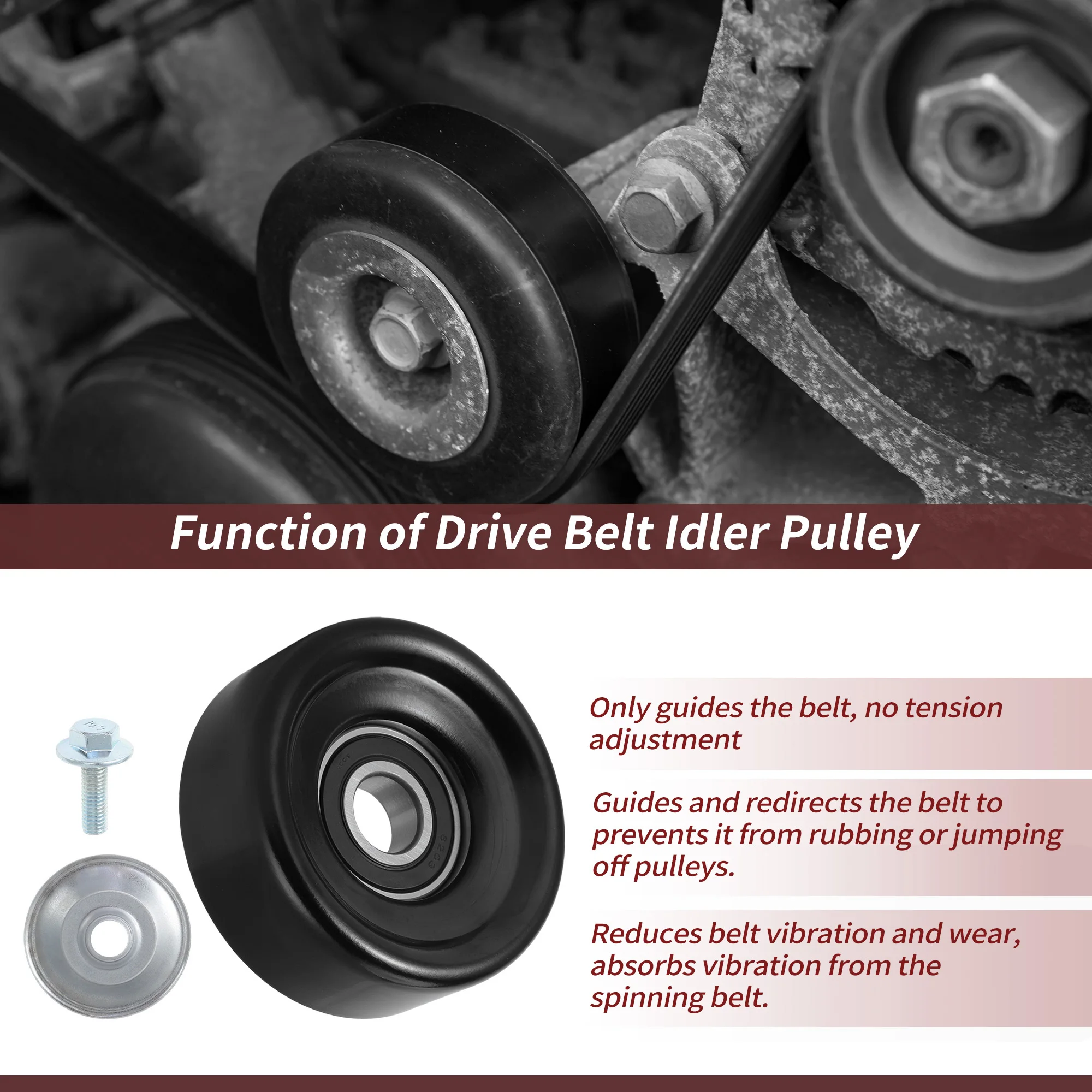 UXCELL No.23770AA070 poulie de renvoi de courroie d'entraînement accessoire pour Subaru Forester Impreza WRX