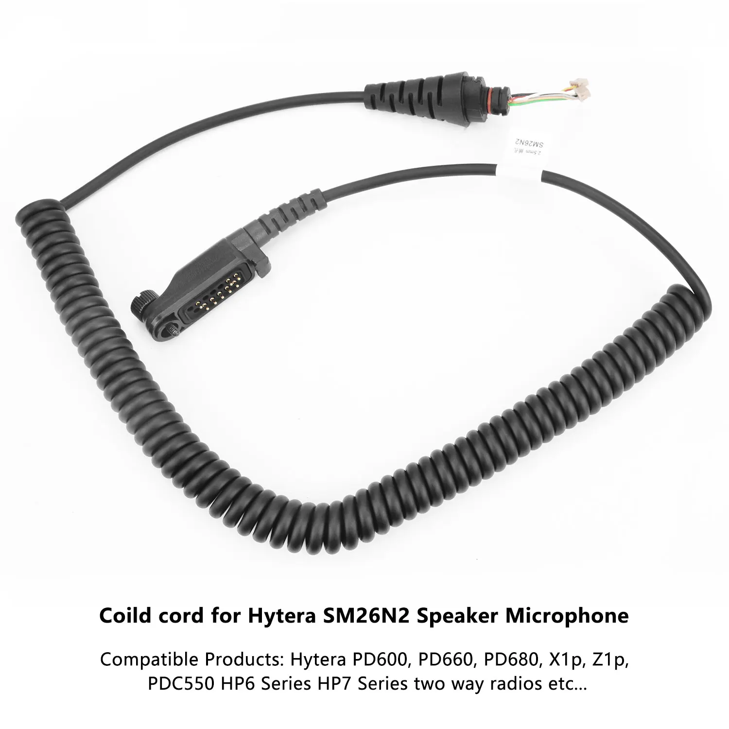 

Walkie Talkie Speaker Mic Replace Coiled Cable 2.8M for Hytera SM26N2 Remote Microphone Speaker