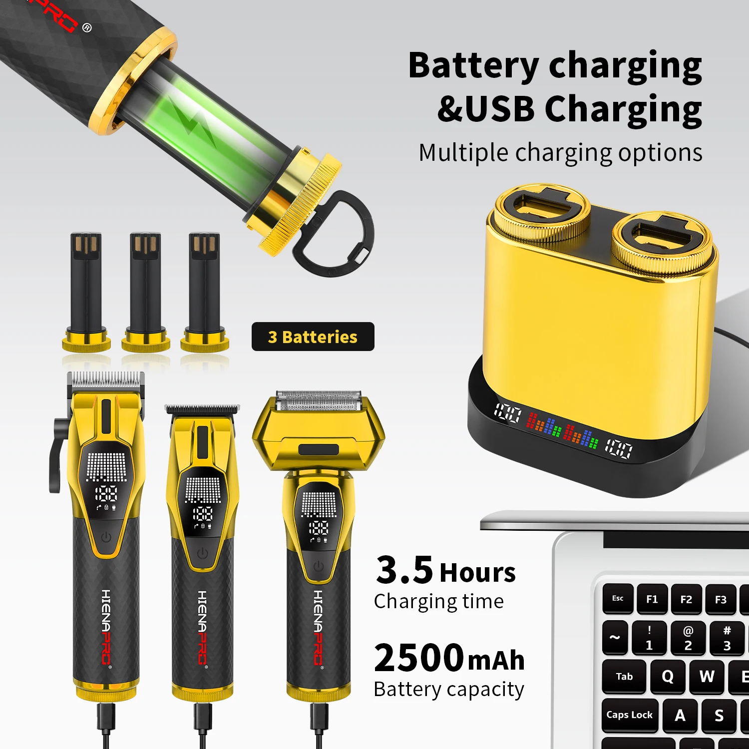 헤어 커팅 새로운 헤어 트리밍 세트 고급 남성용 헤어 클리퍼 지능형 디지털 디스플레이 전기 이발기 조각 및 미백