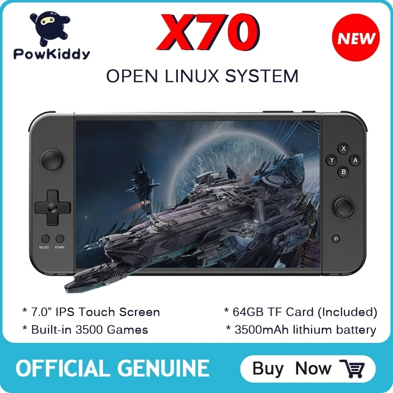 

New Powkiddy X70 7.0 Inch HD Screen Handheld Game Console Double Players ATM7051 Quad-Core Retro TV Video Game Console Gift