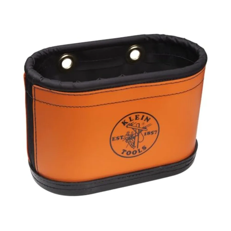 

5144BHB Oval Hard-Body Bucket Tool Organizer with Kickstand, Hook Holes, Non-Conductive Plastic, Polypropylene Bottom, 15-Pocke
