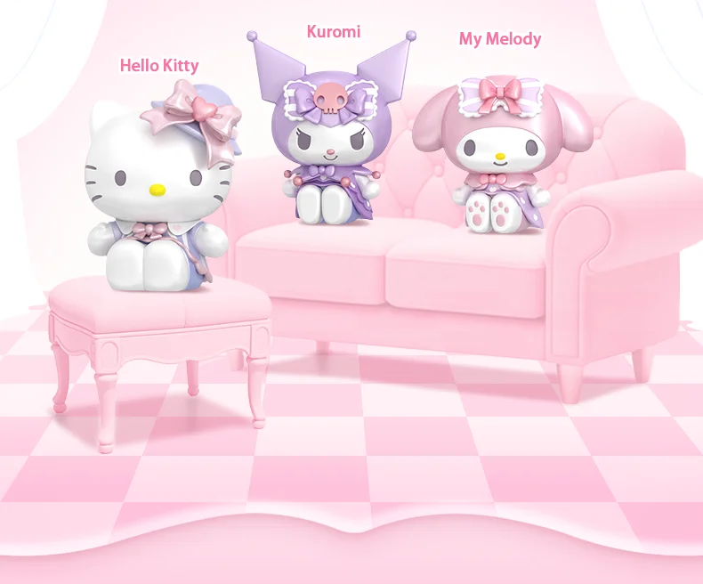 산리오 캐릭터 블라인드 박스 장난감 스위트 버즈 걸즈 큐트 빈즈 마이 멜로디 헬로 키티 쿠로미 인형 선물 장난감 수집 장식품