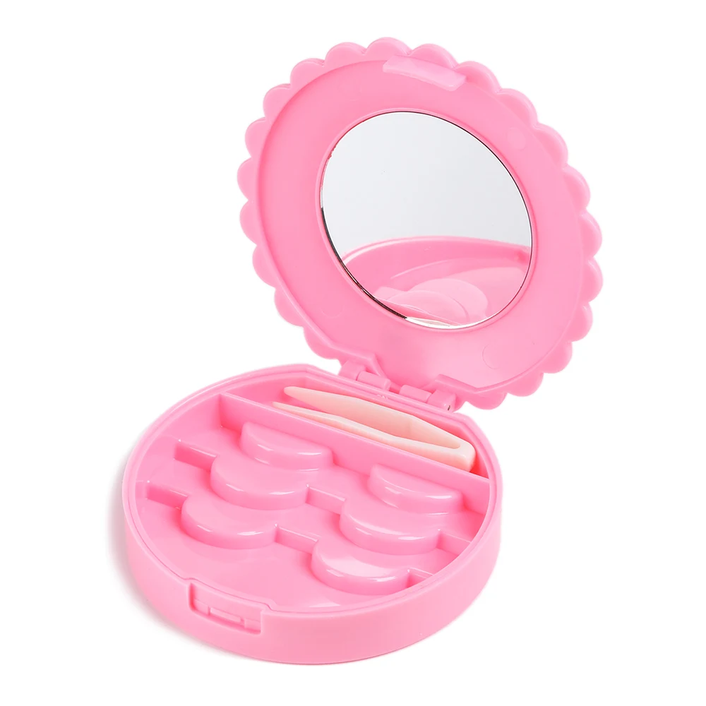 

Beauty Mirror Case Pink False Eyelash Box Lashes Organizer Lashes Container Box Makeup Tool