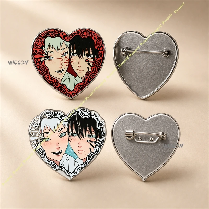 Horror Manga Style TSHD Inspired Heart Frame Acrylic Pin Hikaru & Yoshiki Fan Art Anime Pairs Matching Gift Cosplay Costume Fans