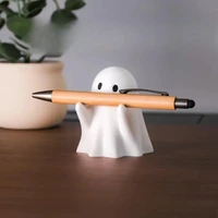 Ghost Pen Holder - Cute Resin Desktop Organizer for Office & Home, Halloween Decor Creative Gift, Funny Stationery Stand (1PC) 3
