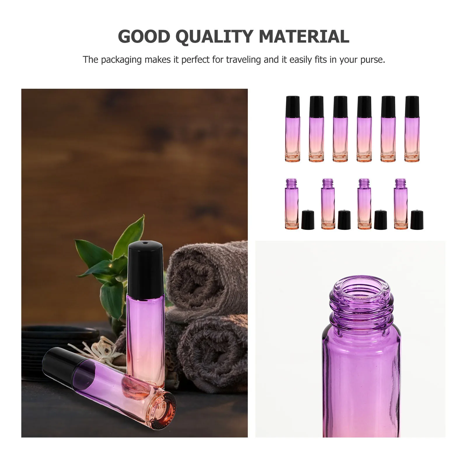 

10Pcs Essential Oil Roller Bottles Premium Leakproof Glass Storage Bottles Portable Empty Roll-on Containers for Perfume Liquid