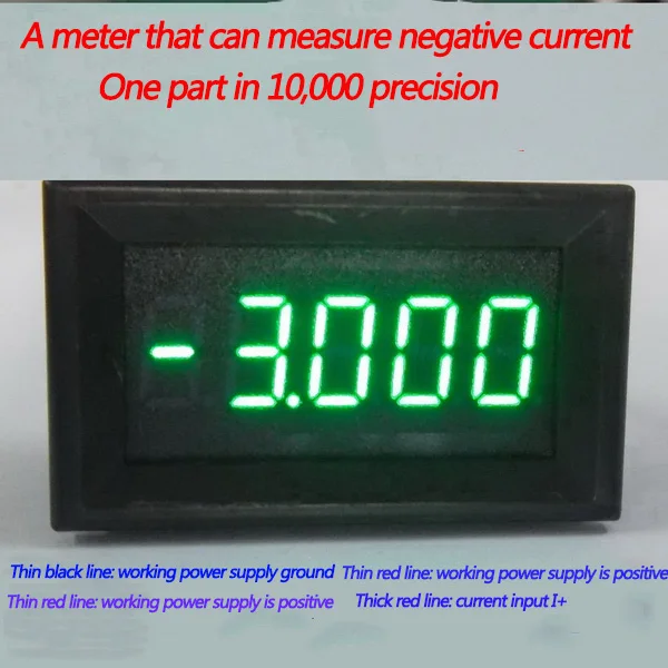 GWUNW BY436AF 0.36 inch 4-bit100mA 200mA 1A 2A 3A 5A 10A 20A 50A 100A 200A digital display DC ammeter head measurable negative