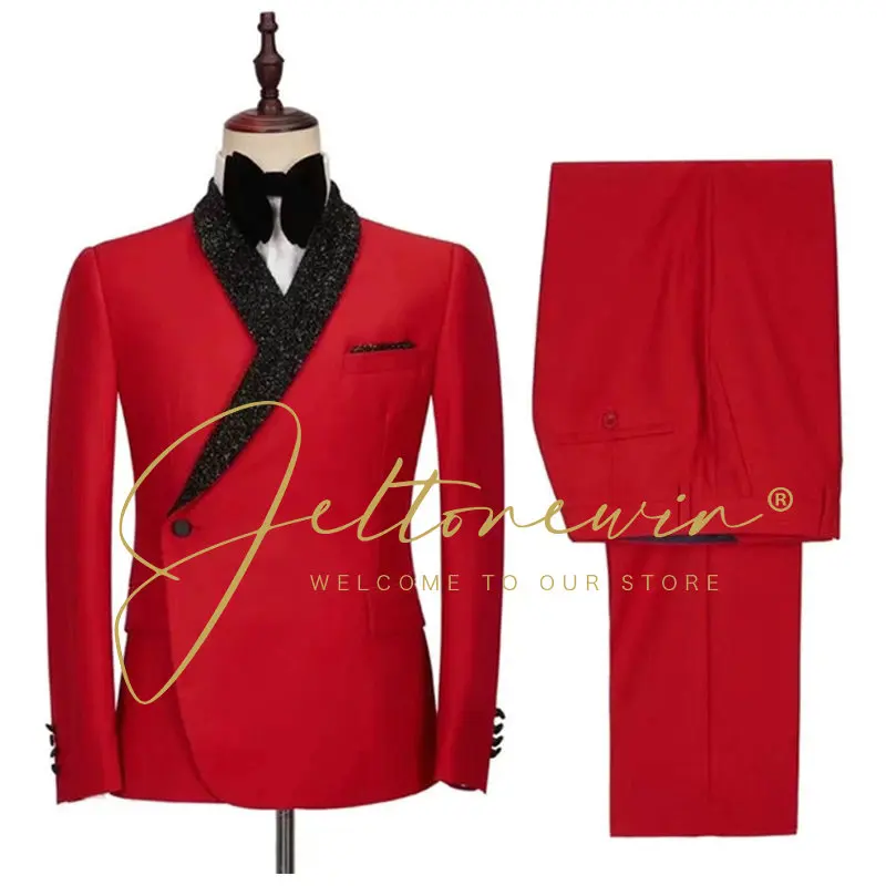 

Casual Men's Formal Suits Groom Wear Party Wedding Lapel Tuxedos(Jacket+Pants)Men Prom Suit Wedding Tuxedo Wedding Suits For Men