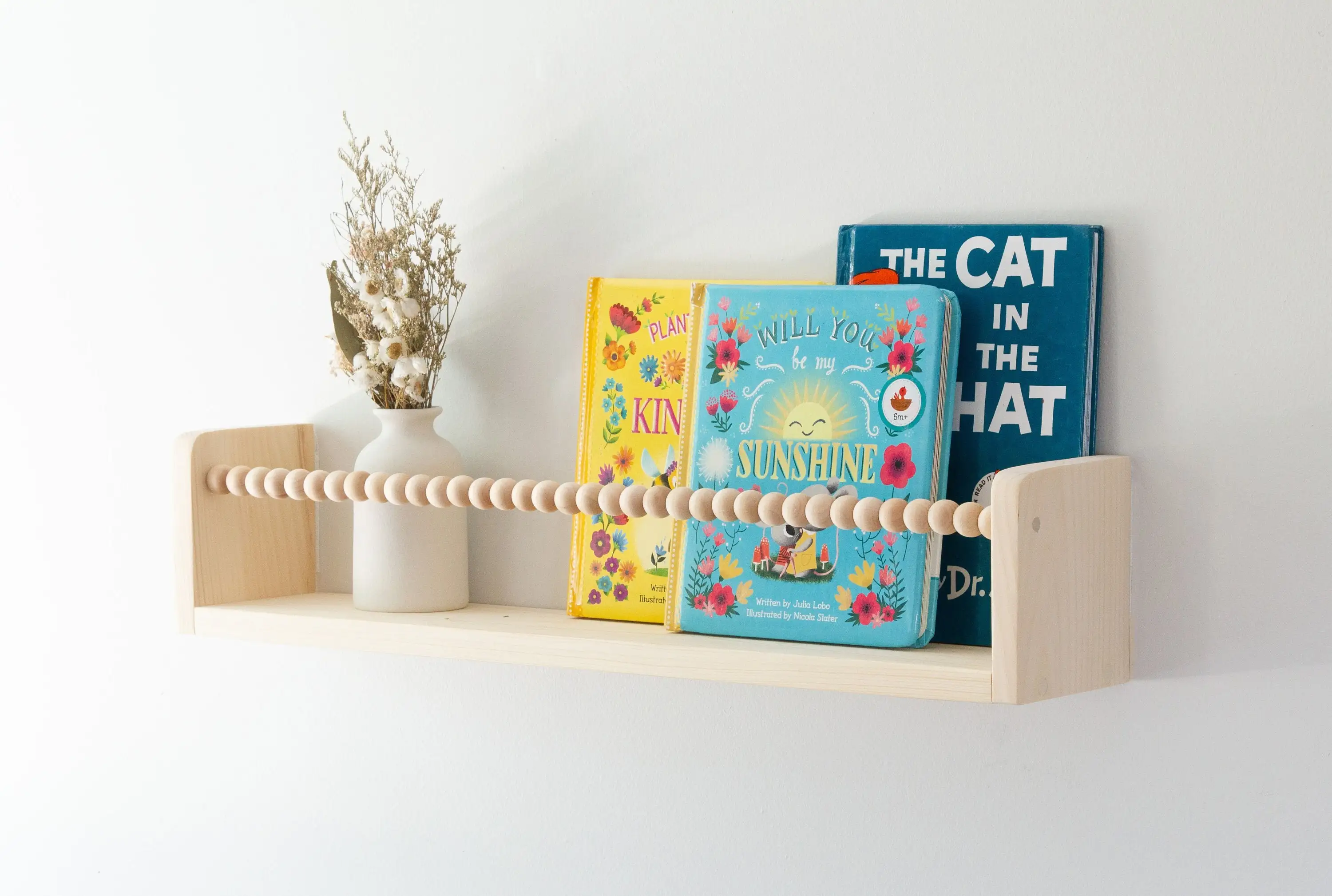 Nursery Book Shelves Wood Storage Display Floating Bookshelves Kids Room Wall Hanging Decor Wood Bookshelf Wall Mounted Shelve