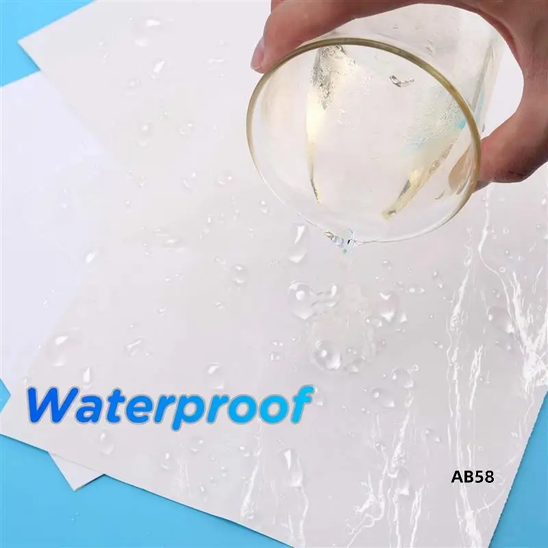 

50 Sheets Printable Vinyl Sticker Paper Self-Adhesive Waterproof Matte White Printing Paper Sheet, For Inkjet Printer