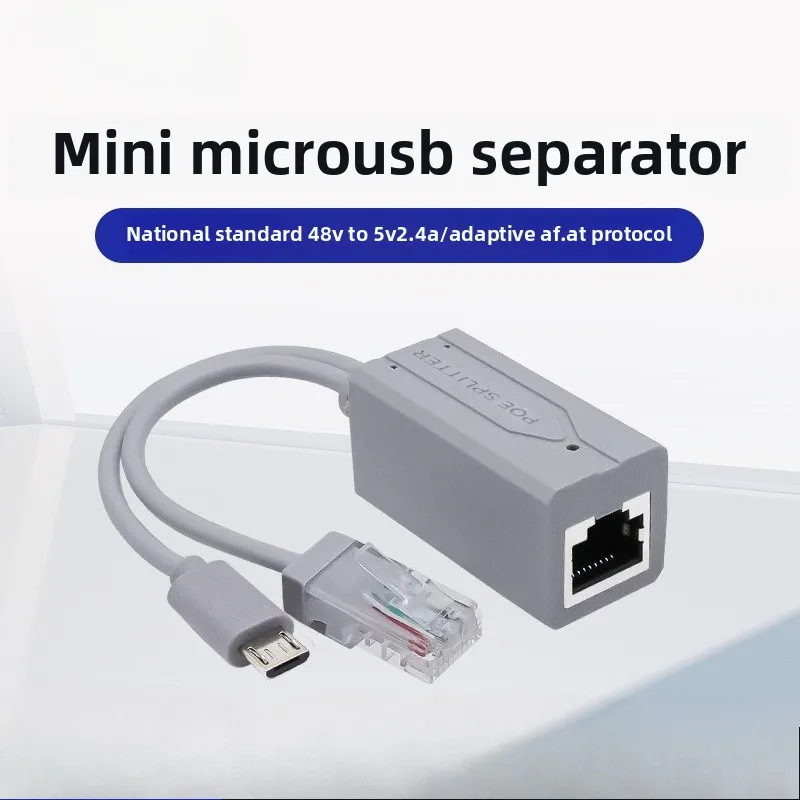 POE Splitter 48V to 5V 12V Power Supply Adapter Micro USB Type-C BarrelJack Compatible with Huawei Hikvision Bobcat Raspberry Pi