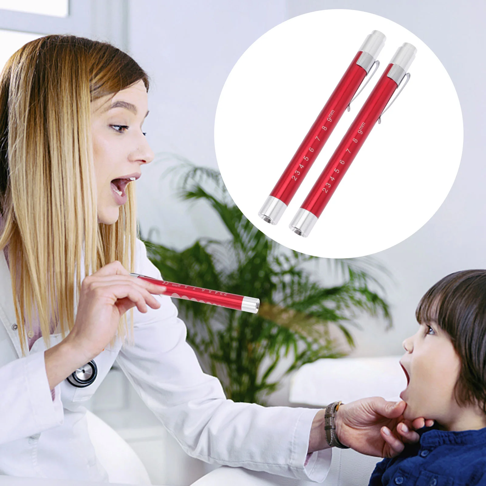 

2pcs Medical Pen Light Yellow Led Inspection Lamp Detachable Reusable Pocket Flashlight Pupil Examination Durable Pen Shaped