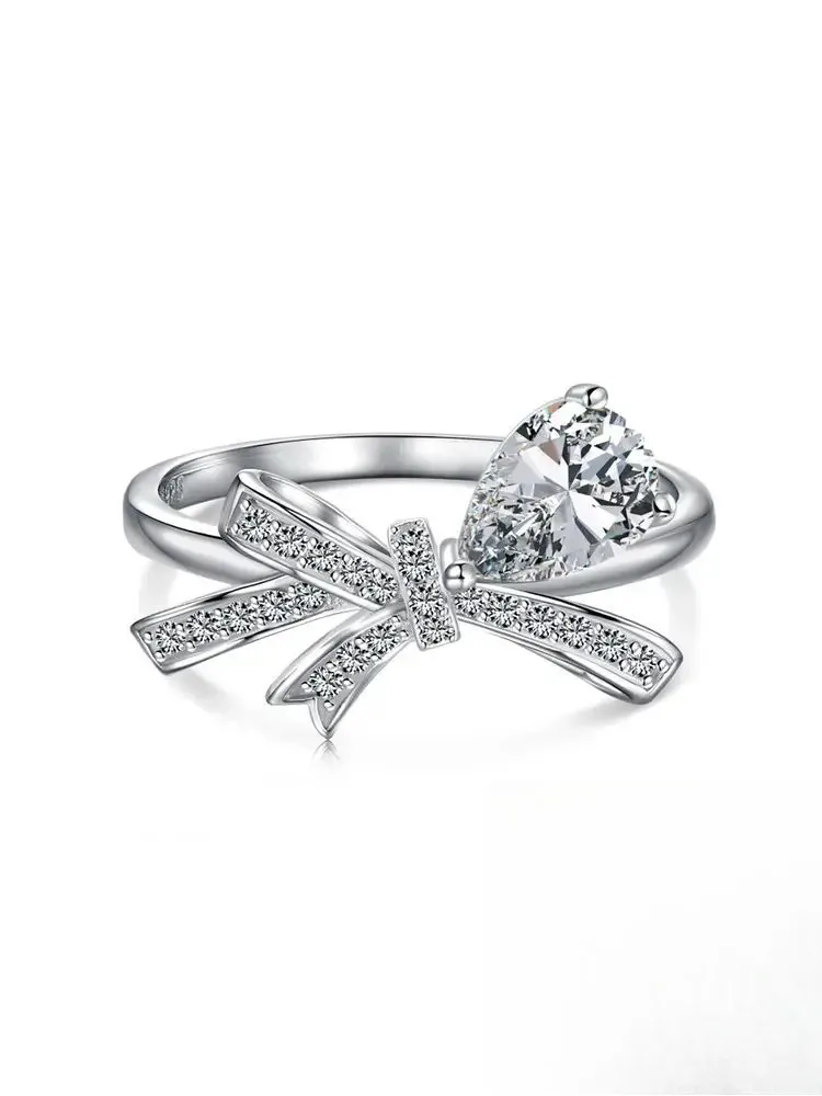 Modischer Schmetterlingsknoten-Wassertropfen-Zirkonring für Damen, 925 Sterling Silber, Verlobungs- und Hochzeitsring, Luxus, Hochwertiger Edel-Schmuck – Detail 5