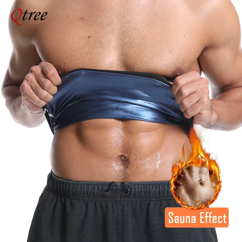 

Qtree Sauna Sweat Workout Corset Waist Trimmer Belt Men Belly Trainer Body Shaper Compression Tummy Control Weight Loss Girdle