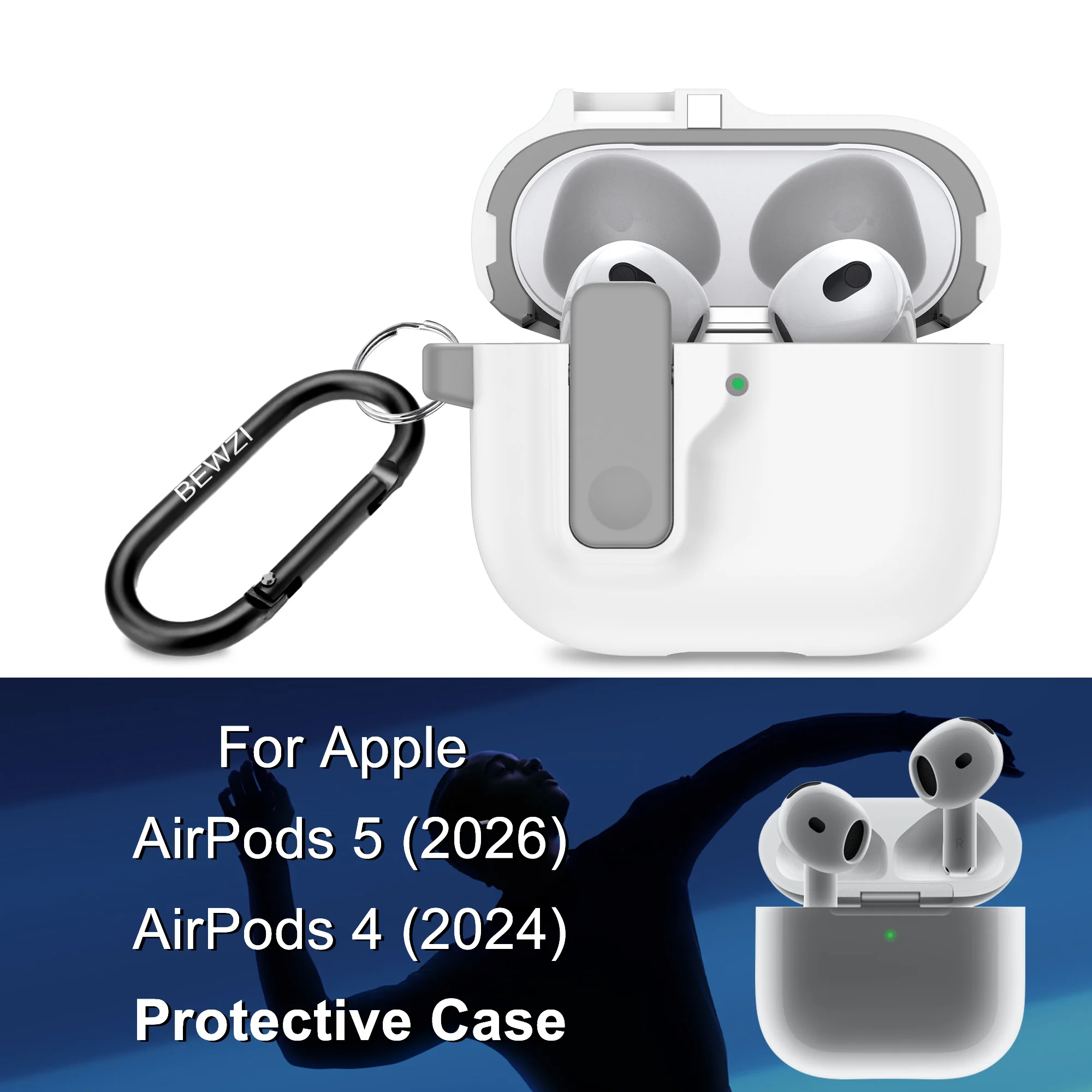 For AirPods 5 / AirPods 4 Protective Case, Pushbutton Switch Hard Protection Case, For Apple Airpods 5 Case Cover