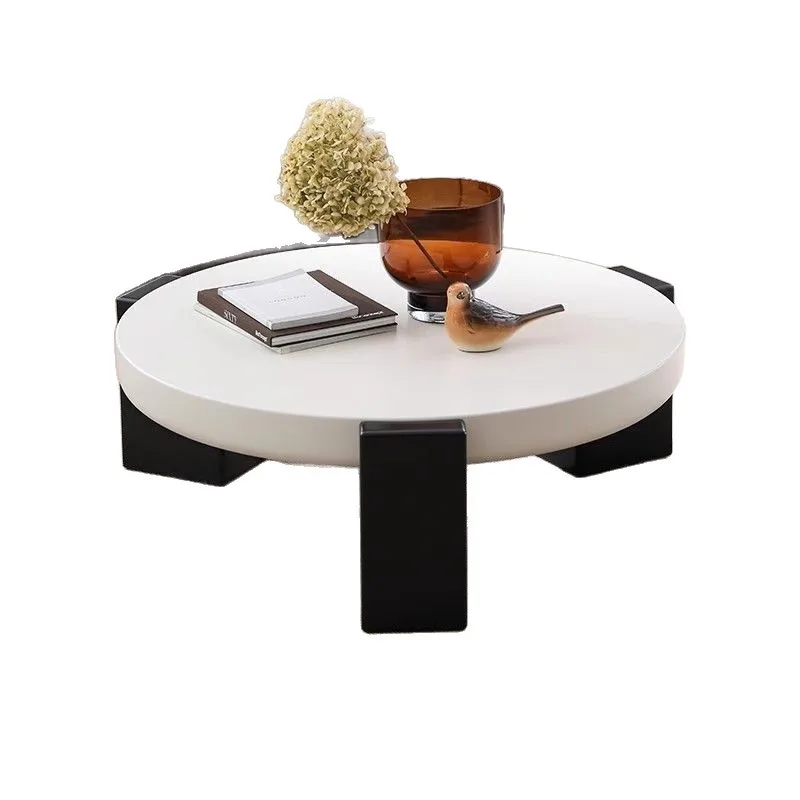 Creative small apartment cream round coffee table modern simple light luxury living room home combination