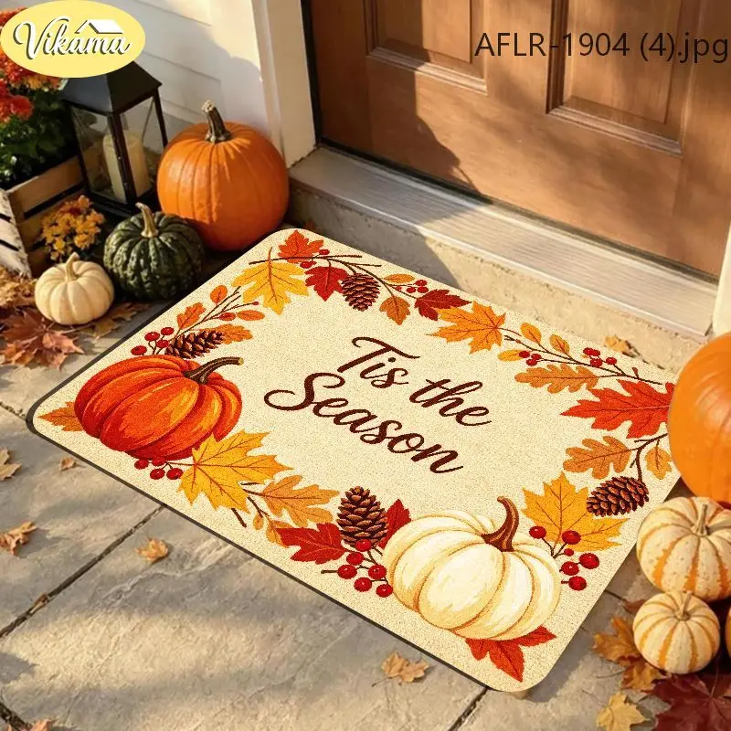 VIKAMA Halloween Bat Flying Spooky Door Mat Noise Reduction Non Slip Front Door Non Slip Backing Bathroom Decor Home Decor