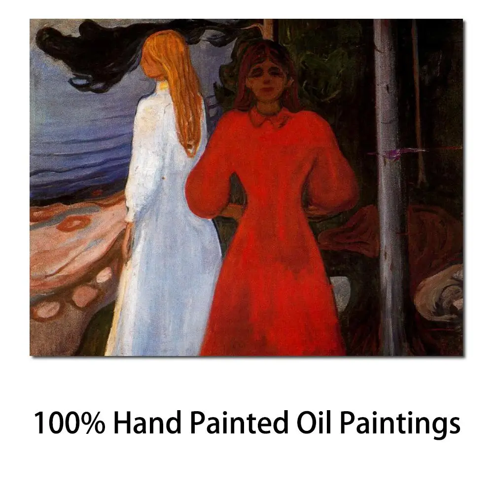 

Red and White Edvard Munch Painting Modern Art Hand Painted High Quality