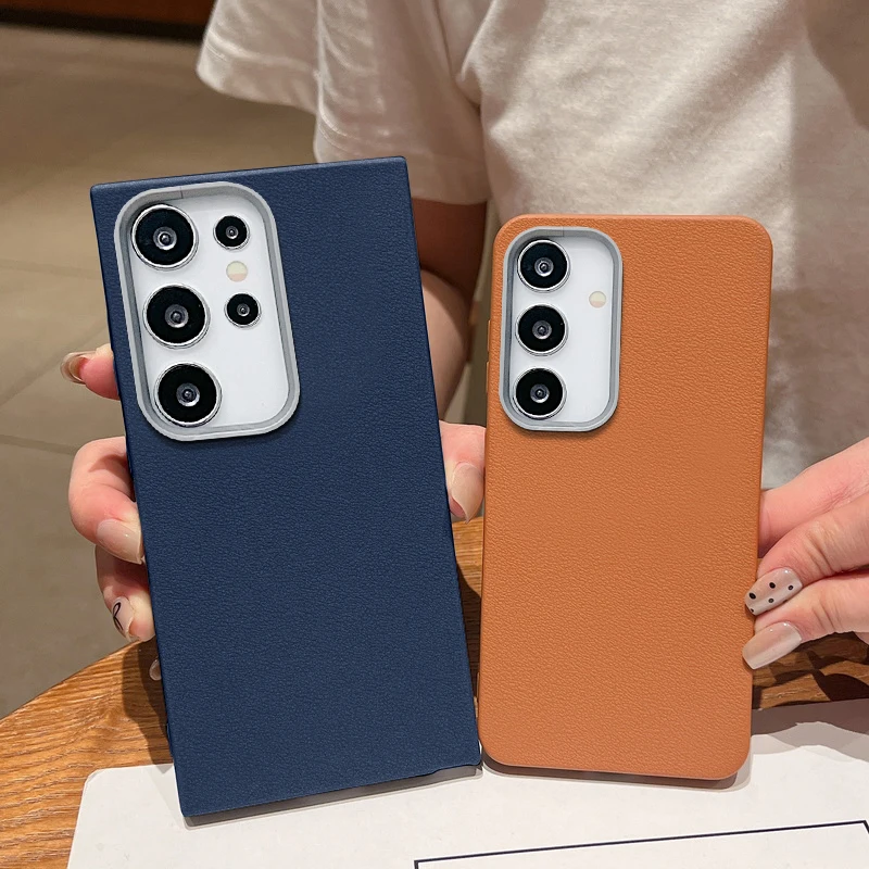 Leather Texture TPU Case For Samsung Galaxy S25 Edge S24 Ultra S23 FE S22 Plus A56 A16 A55 A15 A35 A36 A25 A26 A53 A54 5G Cover - náhled 3