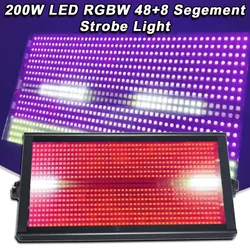 YUER 200W LED 48+8 RGB + White Strobe Washing Effect Stage Lighting Party Dj Disco Indoor Club Bar Strobe Lights DMX Control