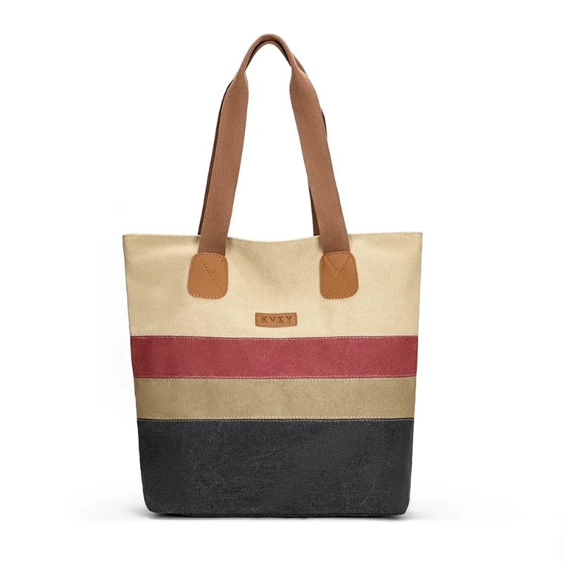 

Korean Canvas Shoulder Shopper Bag for Women Zipper Large High Quality Woman Tote Bag Brand Female Handbags Ladies Bolso Mujer