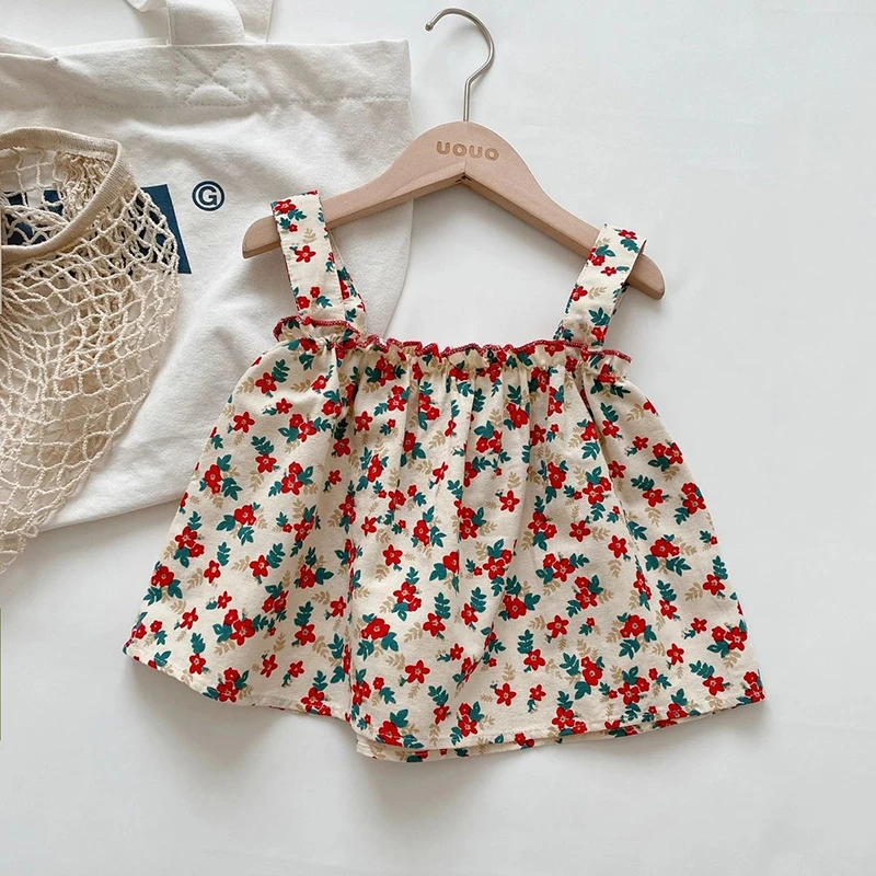 Girls Outfit Sets Summer Kids Casual Clothing For Girls Fragmented Suspender Skirt+Shorts Children\'s Baby Girl Clothing