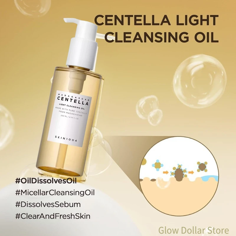 مجموعة كوريا SKIN1004 للعناية بالبشرة كينتيللا مكونة من 3 قطع، تونر تونر، زيت تنظيف خفيف للعناية بالمسام، مصل الوجه لتهدئة البشرة الحساسة