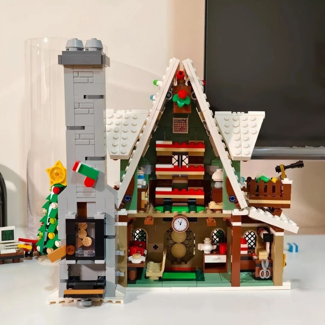 절묘한 엘프 매직 롯지 10275 빌딩 블록 세트는 크리스마스 선물에 적합하며 레고 입자와 호환됩니다, 1197개.