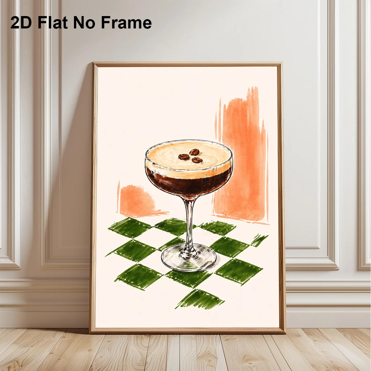 2D Flat, 1pc Espresso Martini Poster Frameless Modern Italian Coffee Art Print - Suitable for Home,, Kitchen Decor, Coffee Be