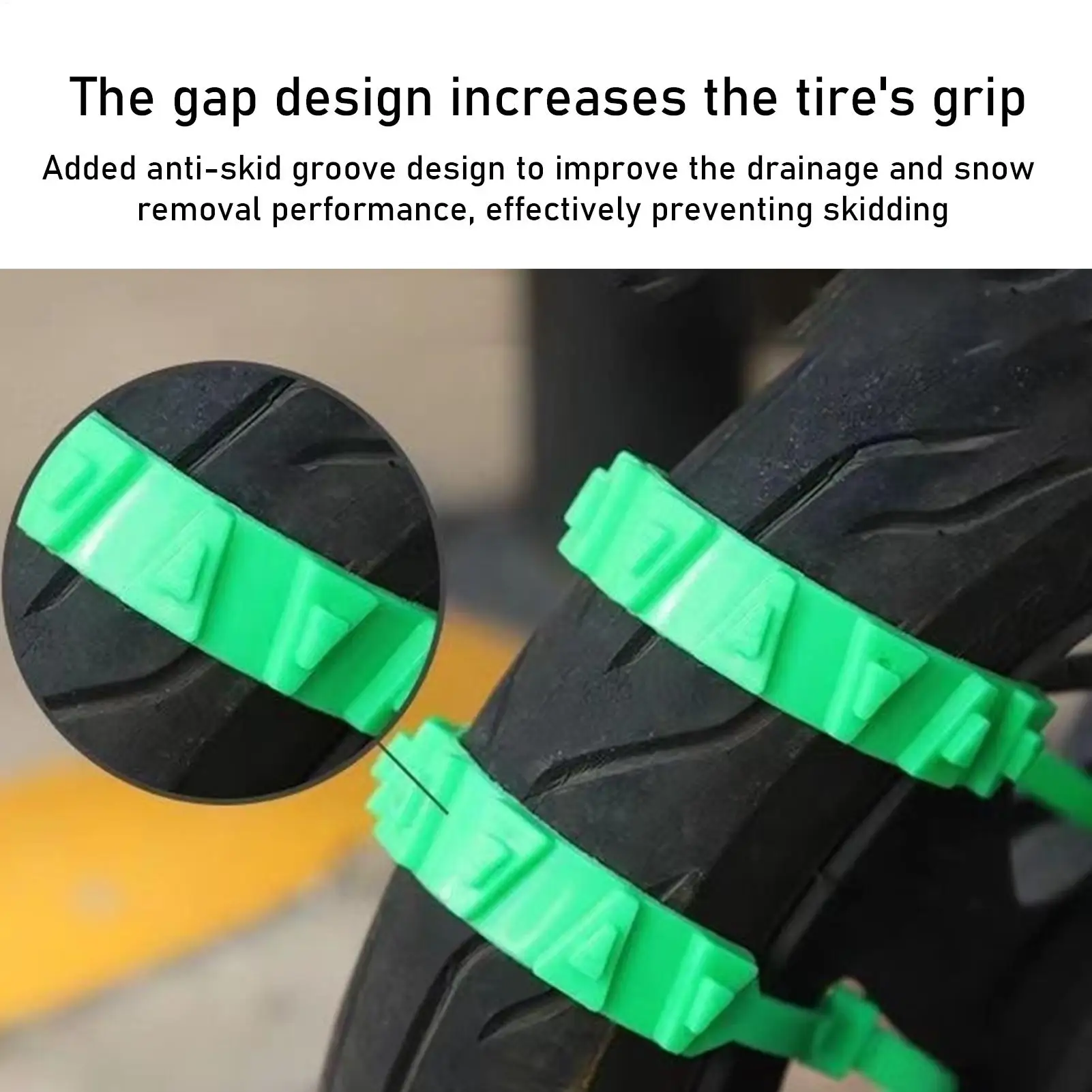 Snow Tire Chains 10PCS Anti-Slip Mud Land Traction Chains Motorcycle Tire Chains Reusable Winter Tire Straps Security Chain