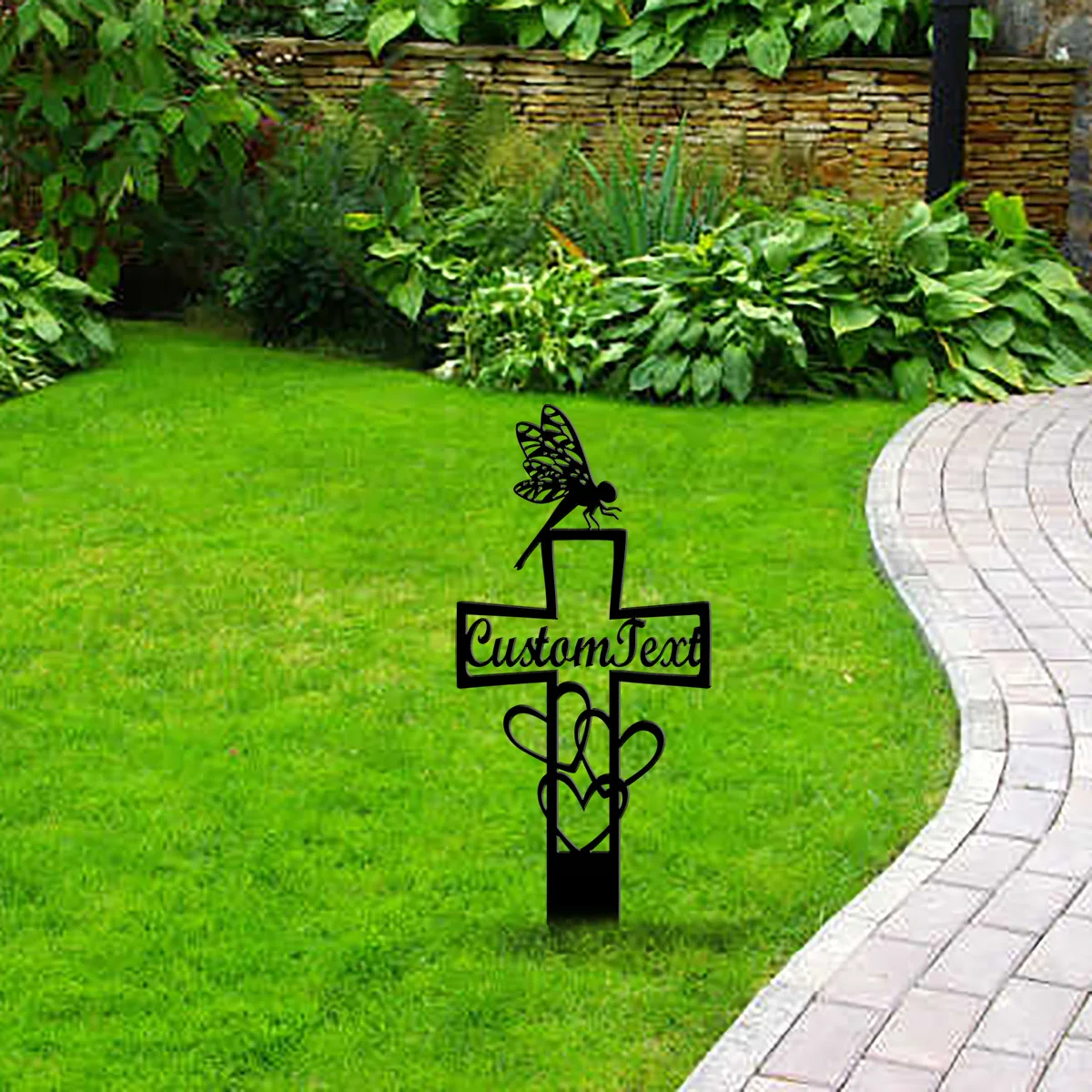 Custom Dragonfly Memorial Stake, In Loving Memory, Dragonfly Stake, Sympathy Sign, Memorial Plaque, Grave Marker, Outdoor Sign