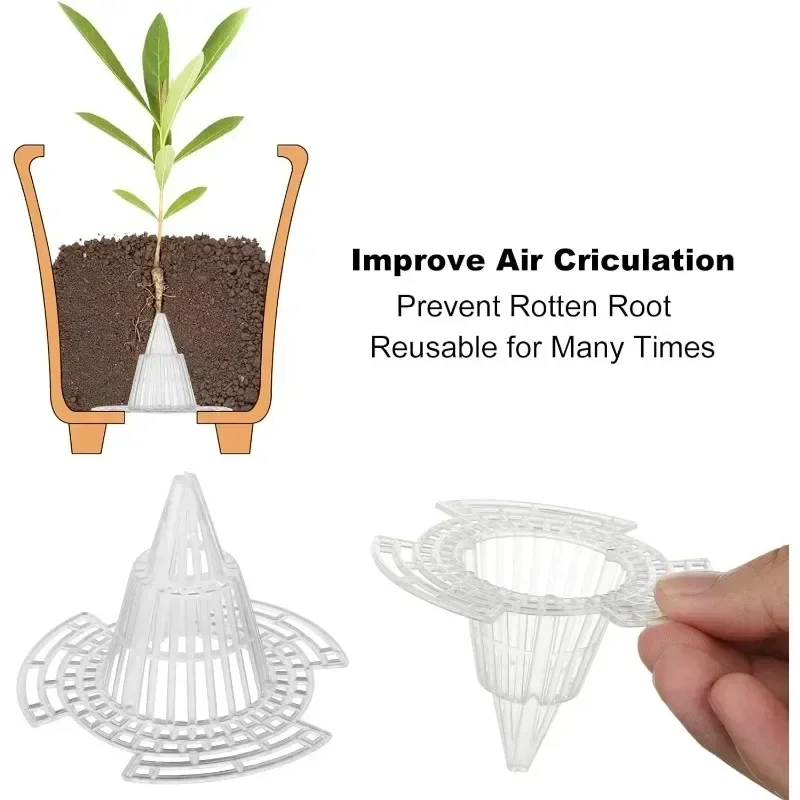 6PCS Drainage Screen for Plants Bonsai Gardening Flower Pot Hole Mesh Pad Plastic Cone Bottom Grid Gasket Drain Mat Cover