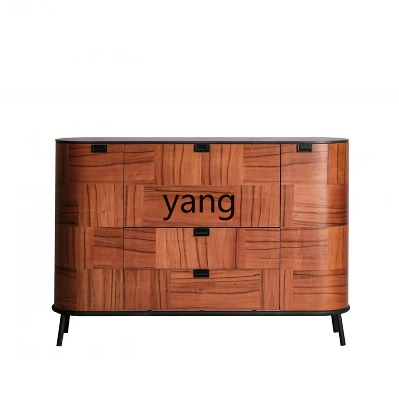 

LT medieval simple wood grain dining side cabinet European living room light luxury tea cabinet