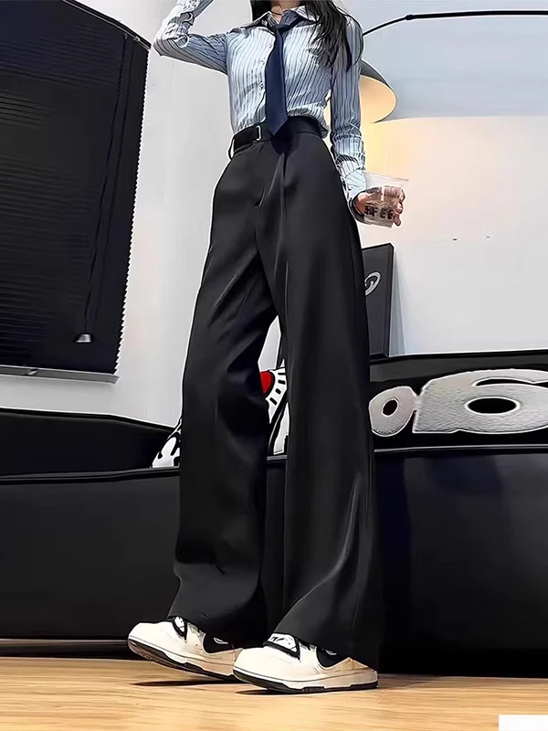 

Bla Neapolitan Men's And Women's Straight Leg Pants High Waist Trousers Drapey Flared Pants Casual Straight Cut Trousers