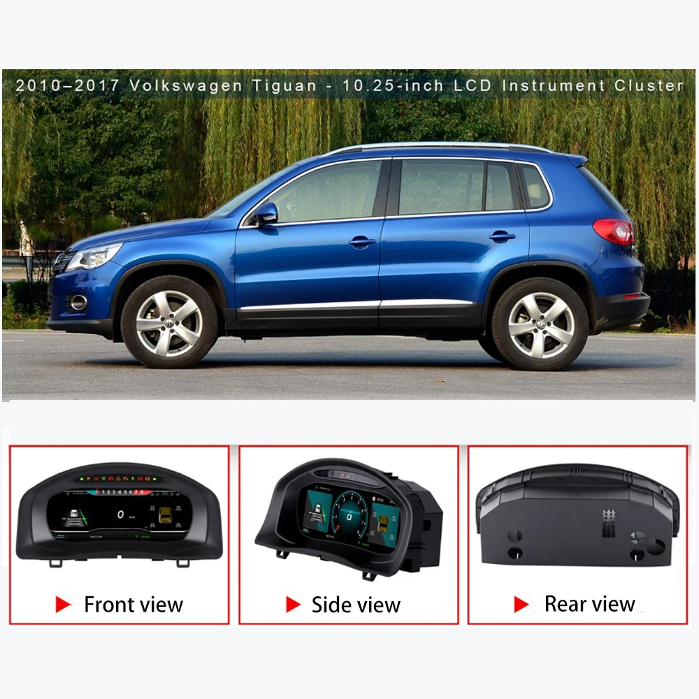 

Dashboard Display For Volkswagen Tiguan 2010-2017 Odometer Speedometer Virtual Cockpit Digital Cluster CarPlay Android Auto