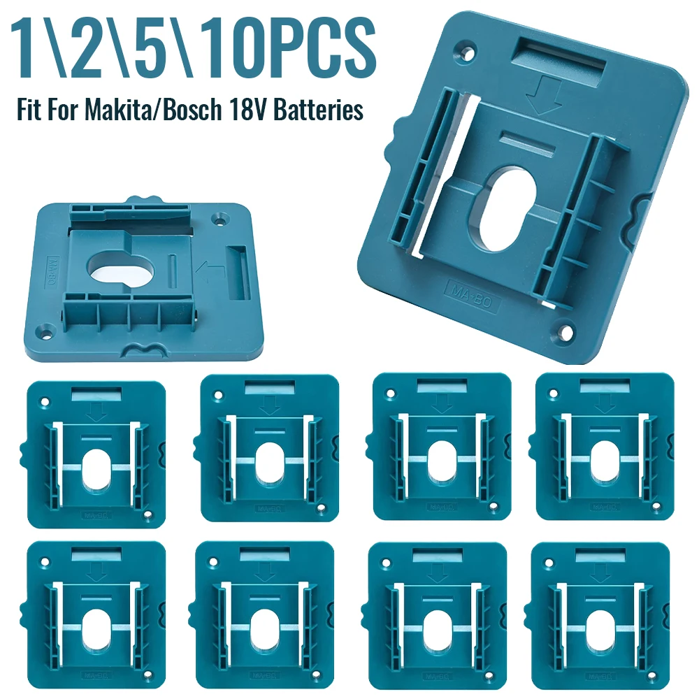 1-10Pcs Battery Holder for Makita\Bosch 18V Battery Wall Mount Batteries Storage Organizer for BL1830 BL1840 for Work Van,Shelf,